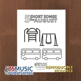 5 Short Songs for August: Back to School! piano sheet music cover